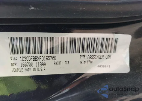 2015 Dodge Dart Sxt z USA, uszkodzony, nr VIN 1C3CDFBBXFD165708